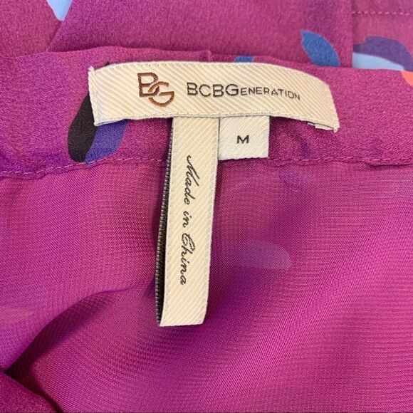 Bcbgeneration purple beaded embellished printed skirt size medium - Picture 4 of 10